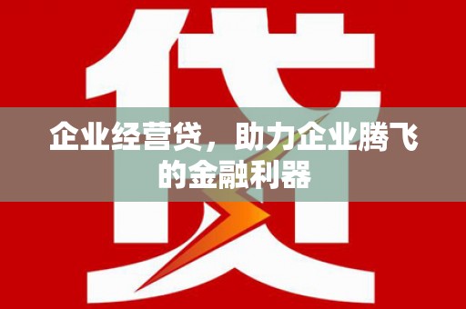 安多企业经营贷，助力企业腾飞的金融利器