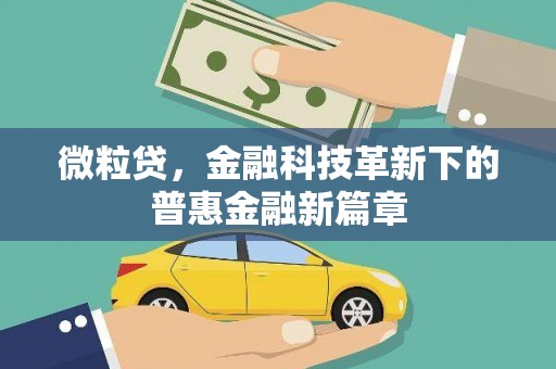 安多微粒贷，金融科技革新下的普惠金融新篇章