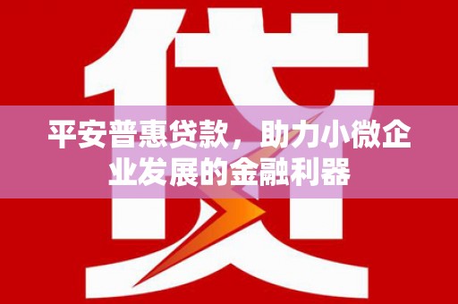 安多平安普惠贷款，助力小微企业发展的金融利器
